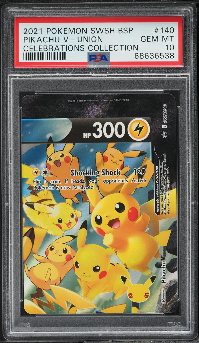 2021 POKEMON SWSH BLACK STAR PROMO CELEBRATIONS PIKACHU V UNION #140 PSA 10 GEM MINT