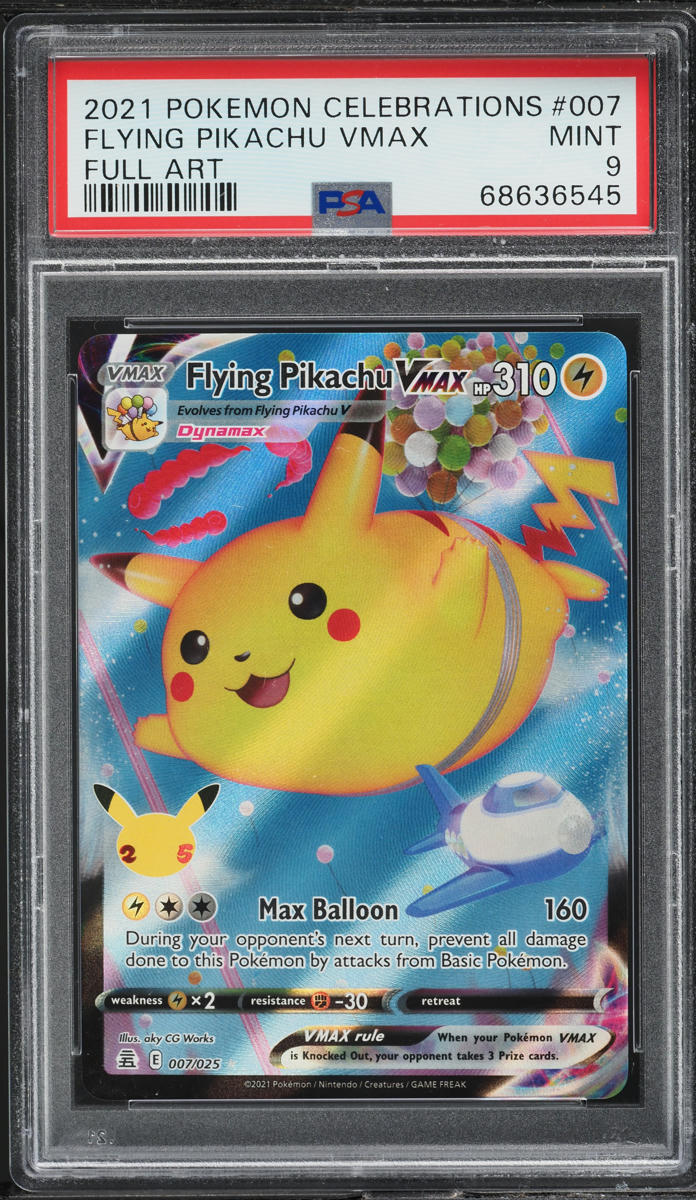 2021 POKEMON SWSH CELEBRATIONS FULL ART FLYING PIKACHU VMAX #7 PSA 9 MINT