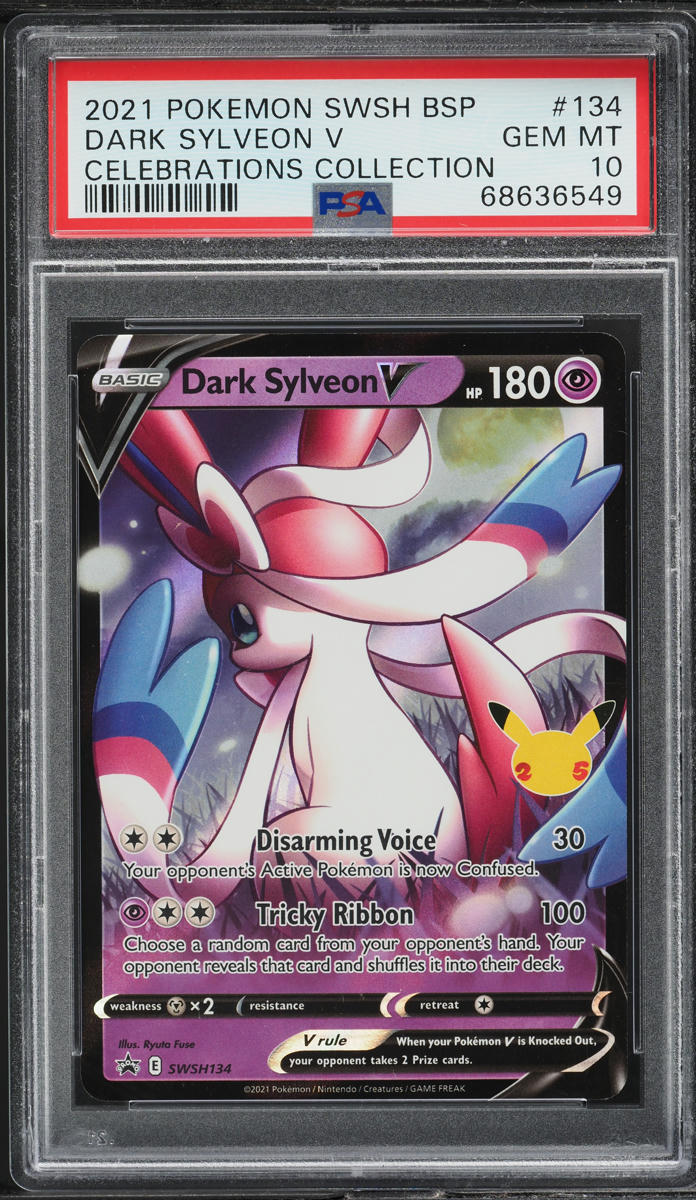 2021 POKEMON SWSH BLACK STAR PROMO CELEBRATIONS DARK SYLVEON V #134 PSA 10 GEM MINT