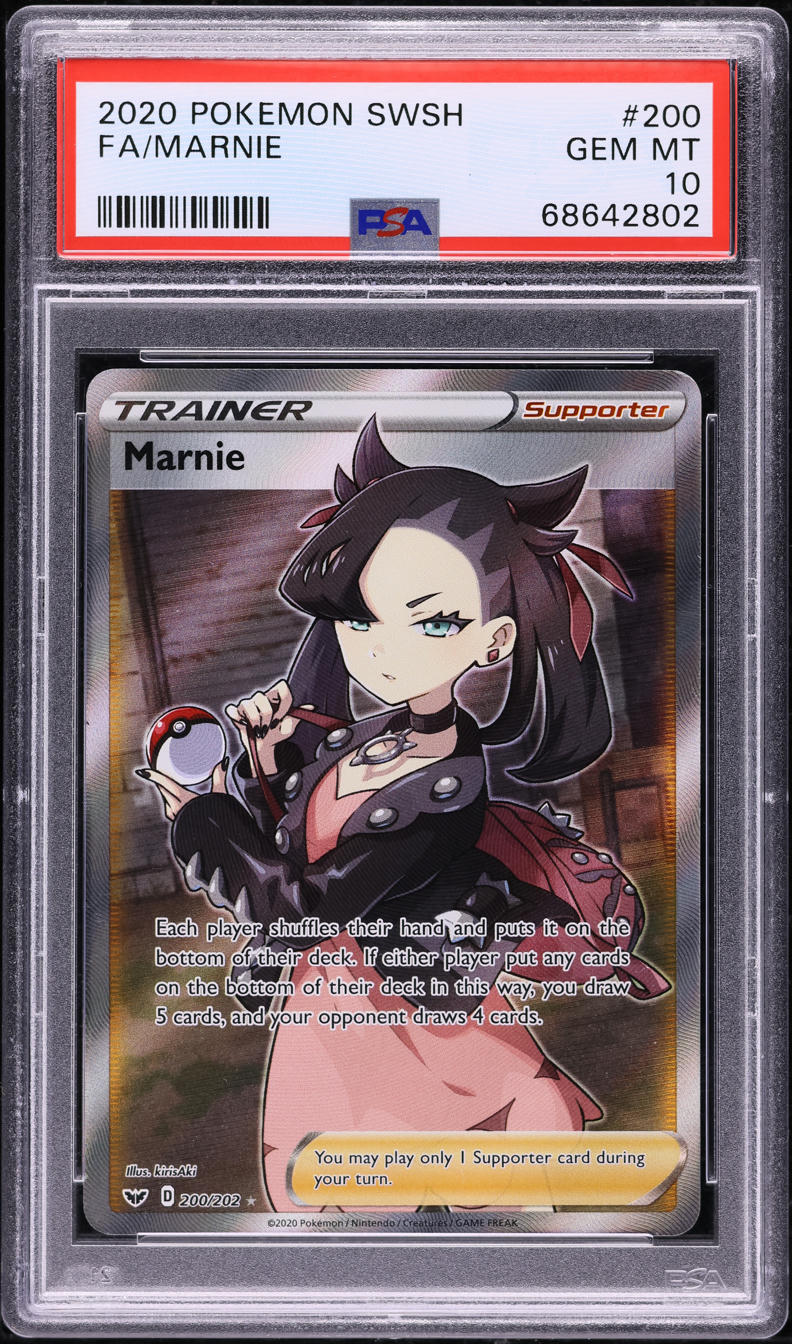 2020 POKEMON SWORD & SHIELD FULL ART MARNIE #200 PSA 10 GEM MINT