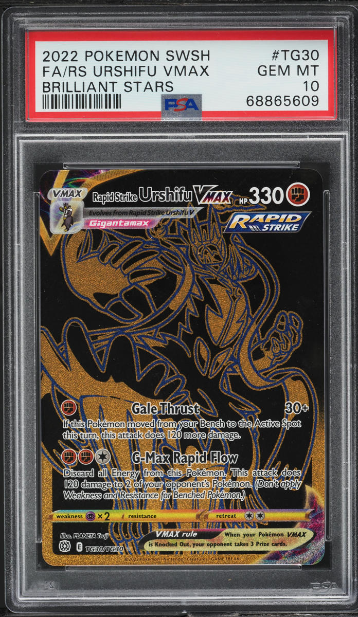 2022 POKEMON SWORD & SHIELD BRILLIANT STARS URSHIFU VMAX #TG30 PSA 10 GEM MINT