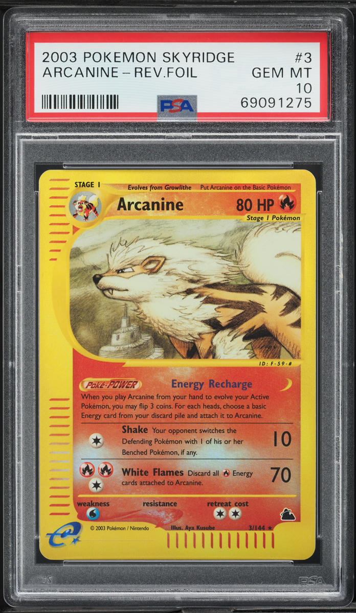 2003 POKEMON SKYRIDGE REVERSE HOLO ARCANINE #3 PSA 10 GEM MINT
