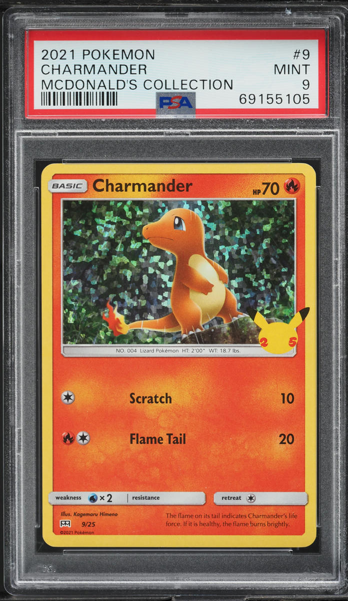 2021 POKEMON SWORD & SHIELD MCDONALD'S COLLECTION CHARMANDER #9 PSA 9 MINT