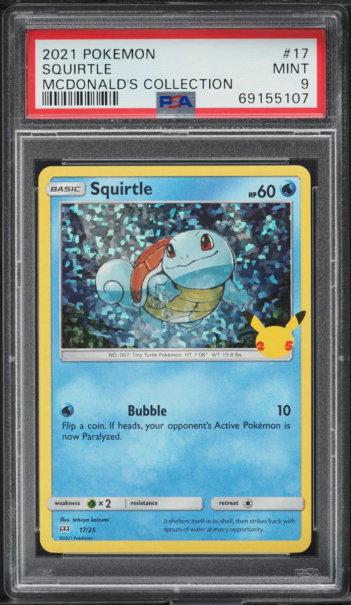 2021 POKEMON SWORD & SHIELD MCDONALD'S COLLECTION SQUIRTLE #17 PSA 9 MINT
