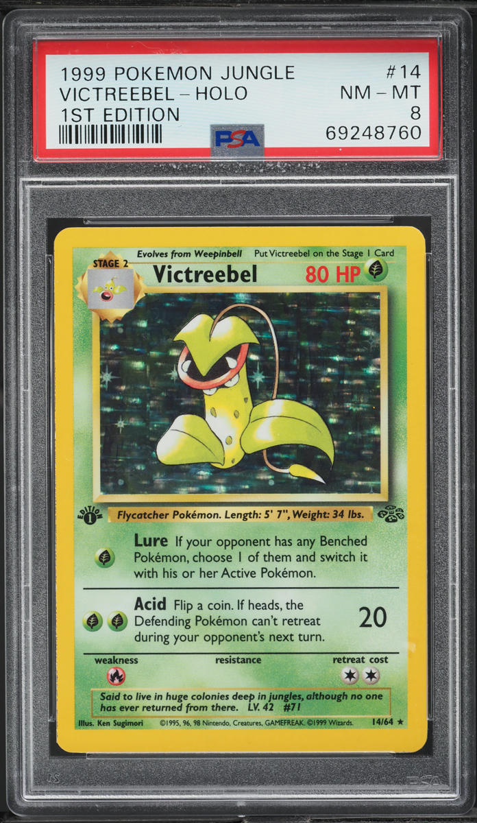 1999 POKEMON JUNGLE 1ST EDITION HOLO VICTREEBEL #14 PSA 8 NM-MT