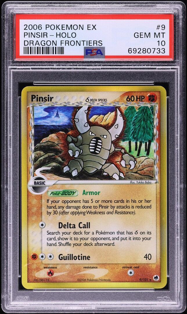 2006 POKEMON EX DRAGON FRONTIERS HOLO PINSIR #9 PSA 10 GEM MINT