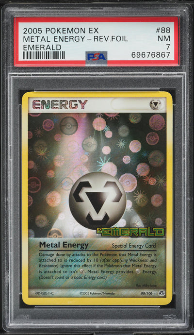 2005 POKEMON EX EMERALD REVERSE HOLO METAL ENERGY #88 PSA 7 NRMT