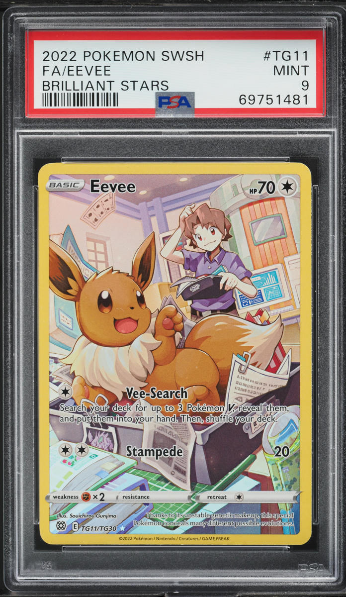 2022 POKEMON SWORD & SHIELD BRILLIANT STARS EEVEE #TG11 PSA 9 MINT