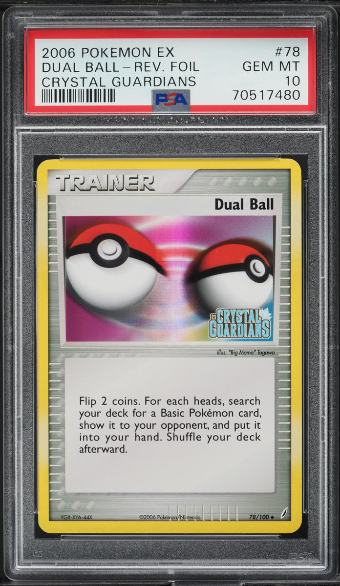 2006 POKEMON EX CRYSTAL GUARDIANS REVERSE HOLO DUAL BALL #78 PSA 10 GEM MINT