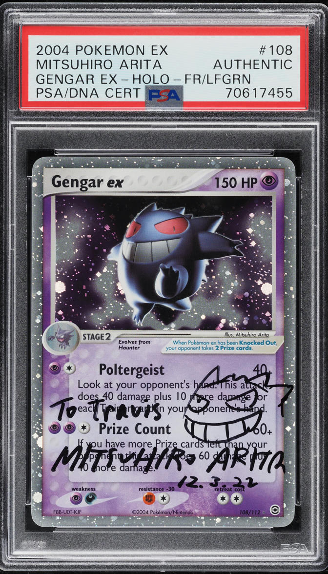 2004 POKEMON EX FIRE RED & LEAF GREEN GENGAR EX #108 ARITA AUTO PSA AU ...