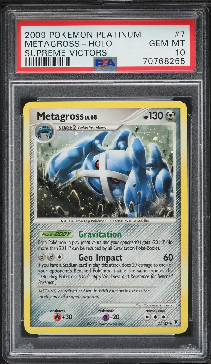 2009 POKEMON PLATINUM SUPREME VICTORS HOLO METAGROSS #7 PSA 10 GEM MINT