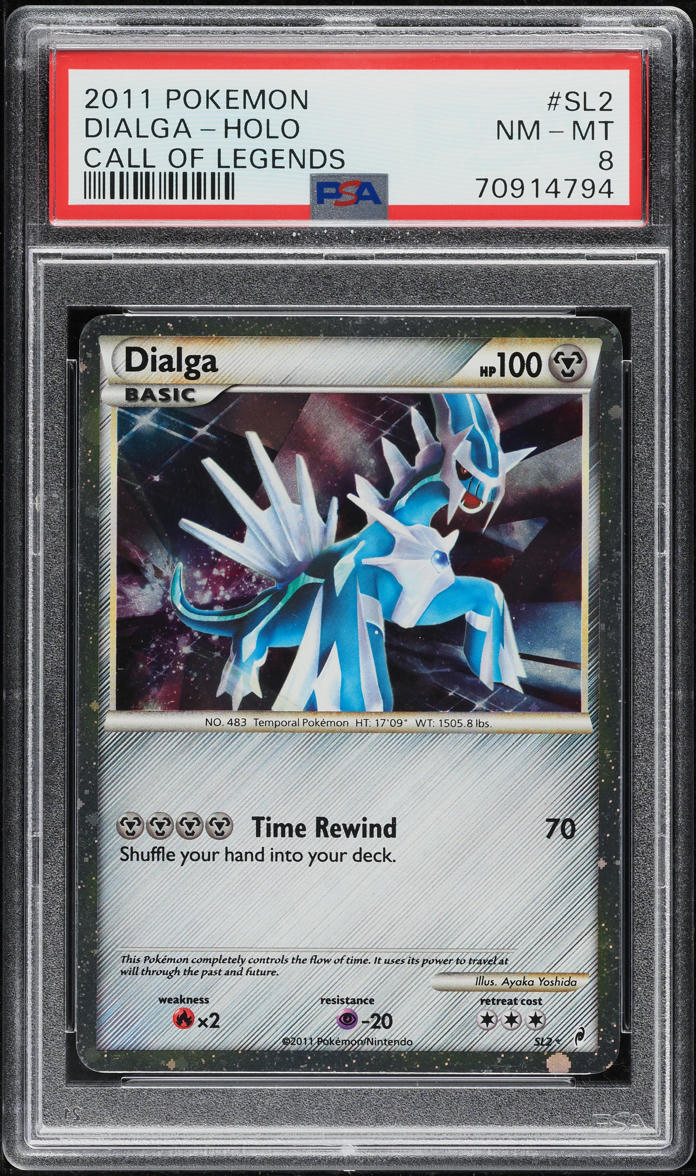 2011 POKEMON CALL OF LEGENDS HOLO DIALGA #SL2 PSA 8 NM-MT