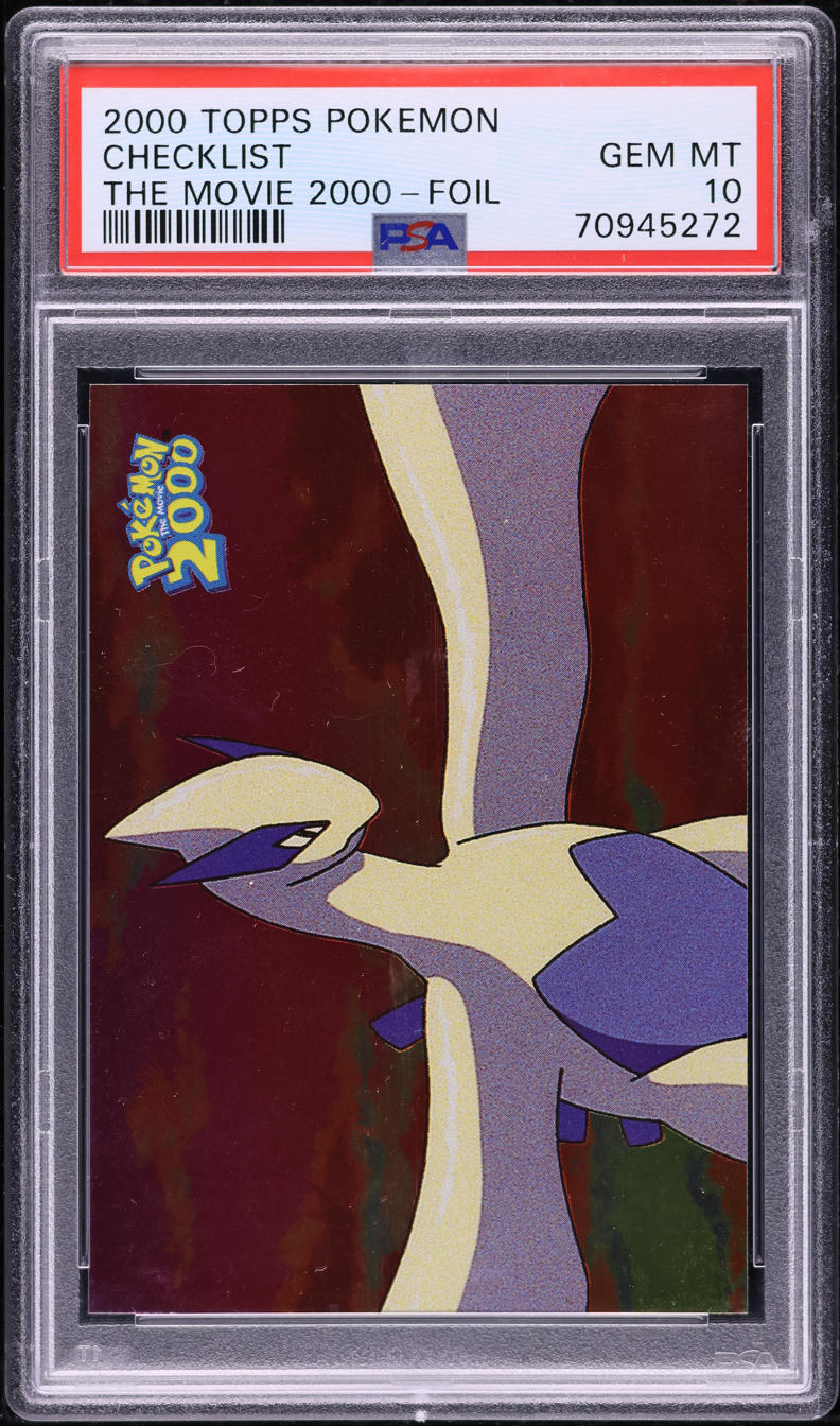 2000 TOPPS POKEMON THE MOVIE HOLO LUGIA CHECKLIST PSA 10