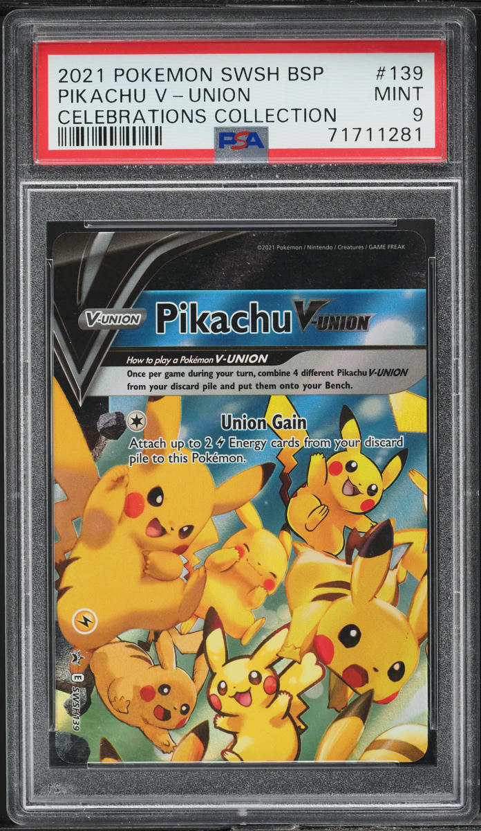 2021 POKEMON SWSH BLACK STAR PROMO CELEBRATIONS PIKACHU V UNION #139 PSA 9 MINT