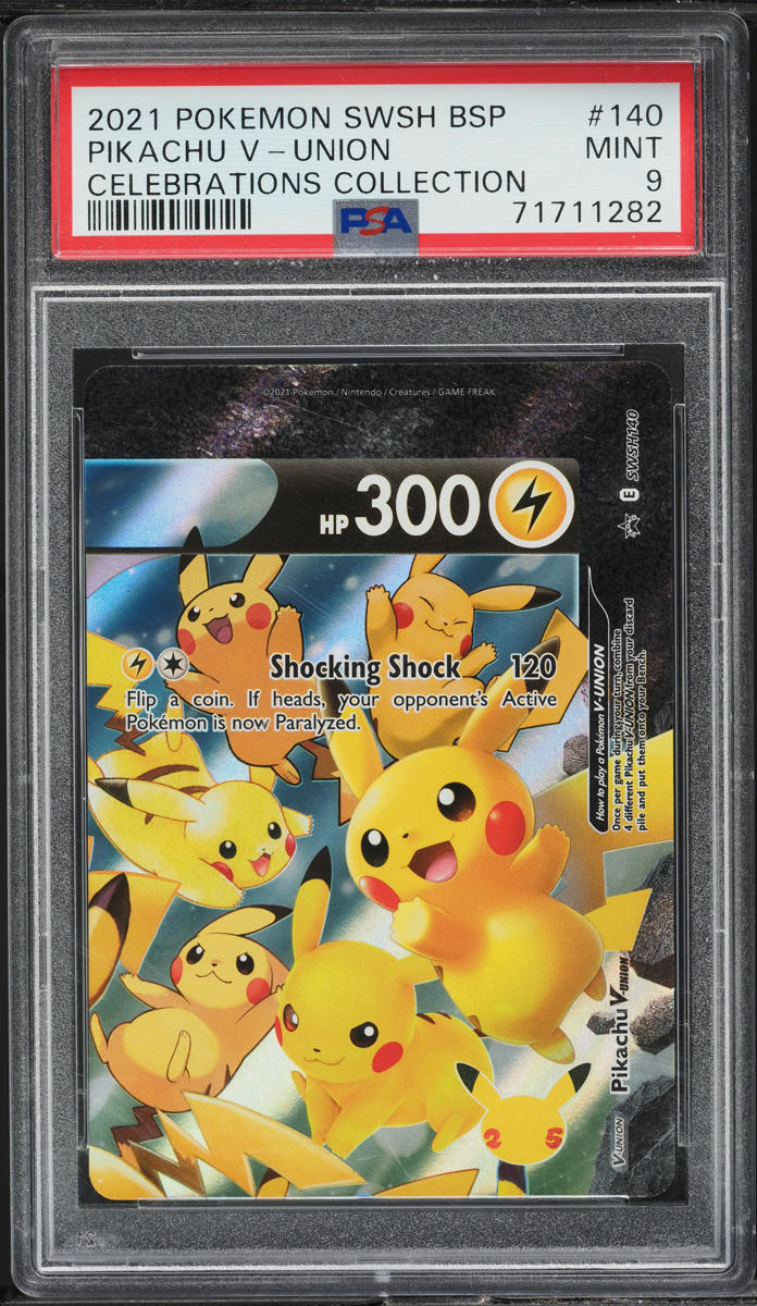 2021 POKEMON SWSH BLACK STAR PROMO CELEBRATIONS PIKACHU V UNION #140 PSA 9 MINT