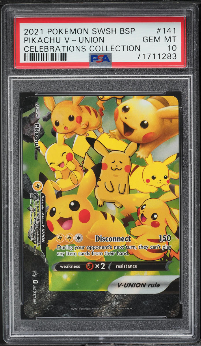 2021 POKEMON SWSH BLACK STAR PROMO CELEBRATIONS PIKACHU V UNION #141 PSA 10 GEM MINT