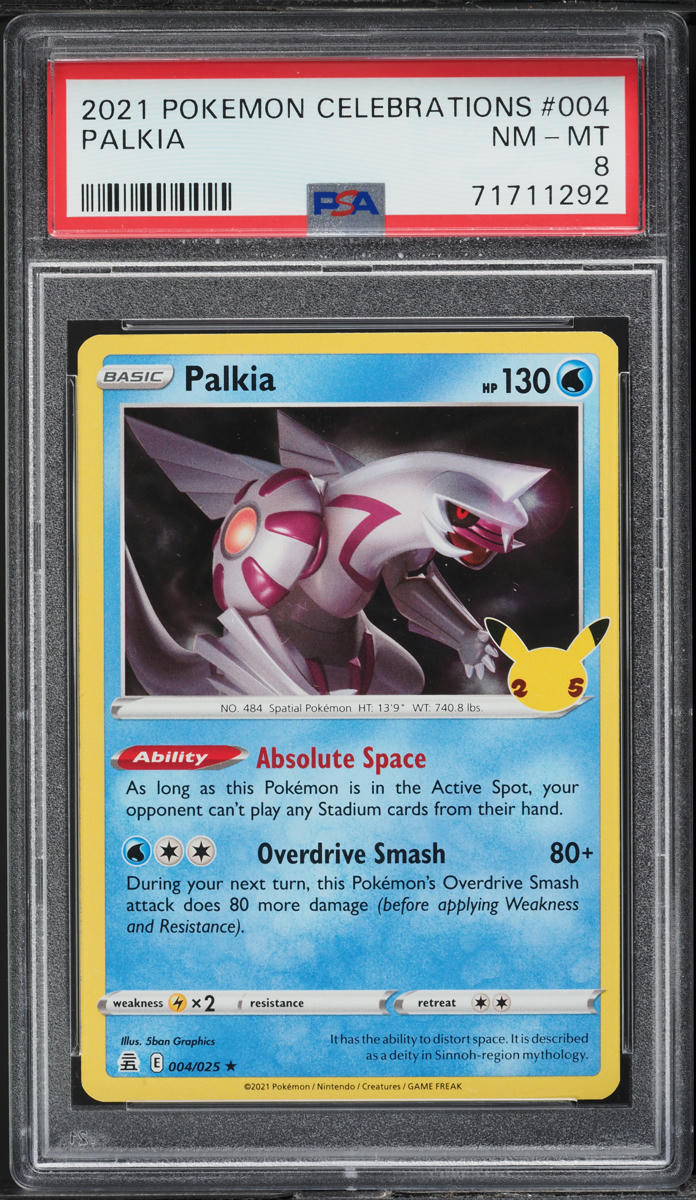 2021 POKEMON SWORD & SHIELD CELEBRATIONS PALKIA #4 PSA 8 NM-MT