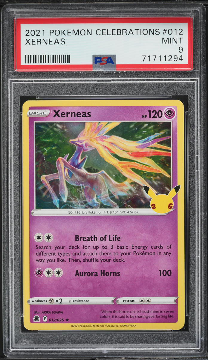 2021 POKEMON SWORD & SHIELD CELEBRATIONS XERNEAS #012 PSA 9 MINT
