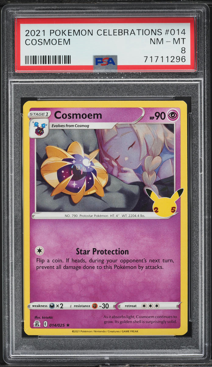 2021 POKEMON SWORD & SHIELD CELEBRATIONS COSMOEM #14 PSA 8 NM-MT