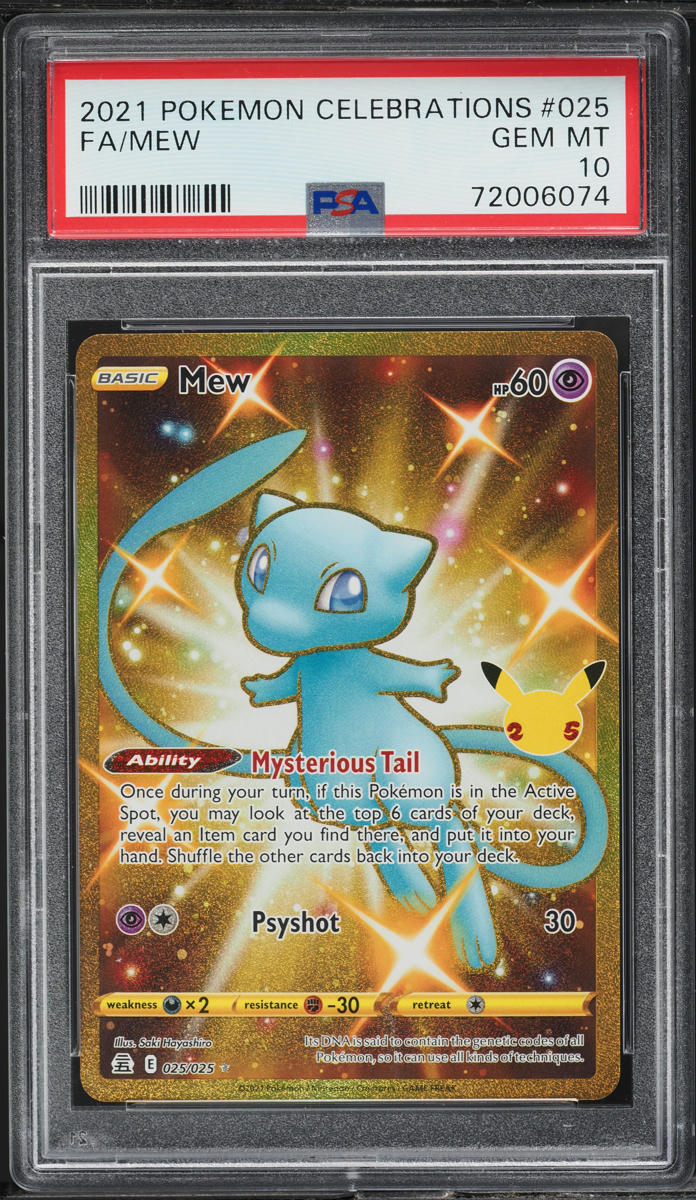 2021 POKEMON SWORD & SHIELD CELEBRATIONS HYPER RARE SHINY MEW #25 PSA 10 GEM MINT