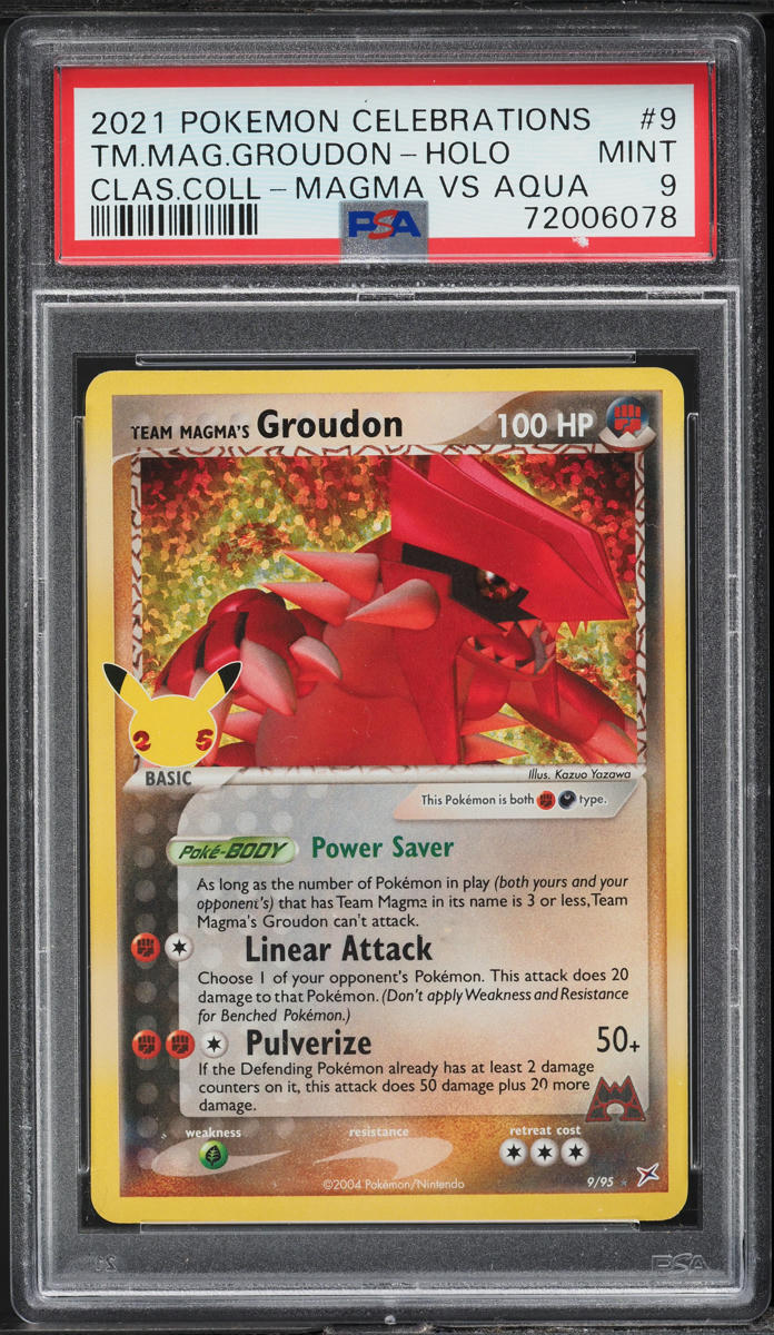 2021 POKEMON SWSH CELEBRATIONS CLASSIC HOLO TEAM MAGMA'S GROUDON #9 PSA 9 MINT