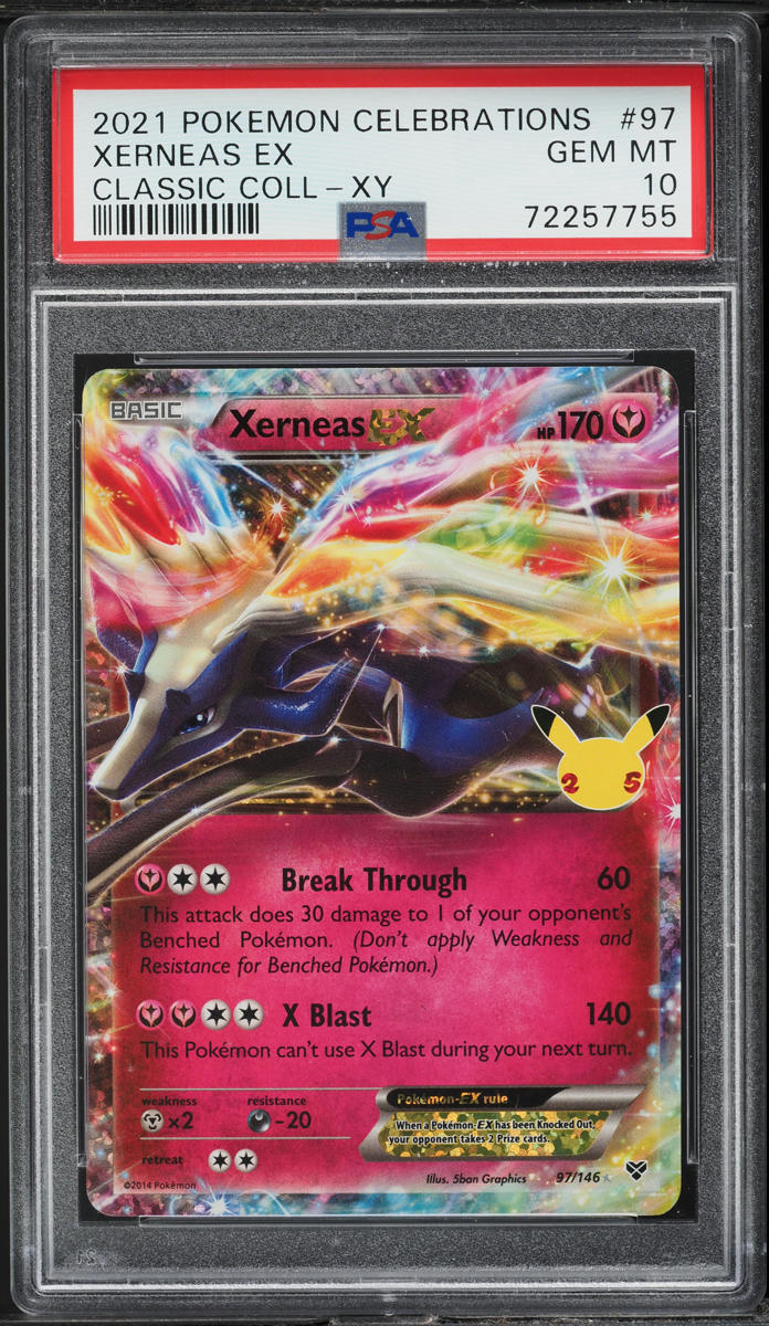 2021 POKEMON SWSH CELEBRATIONS CLASSIC COLLECTION XY XERNEAS EX #97 PSA 10 GEM MINT
