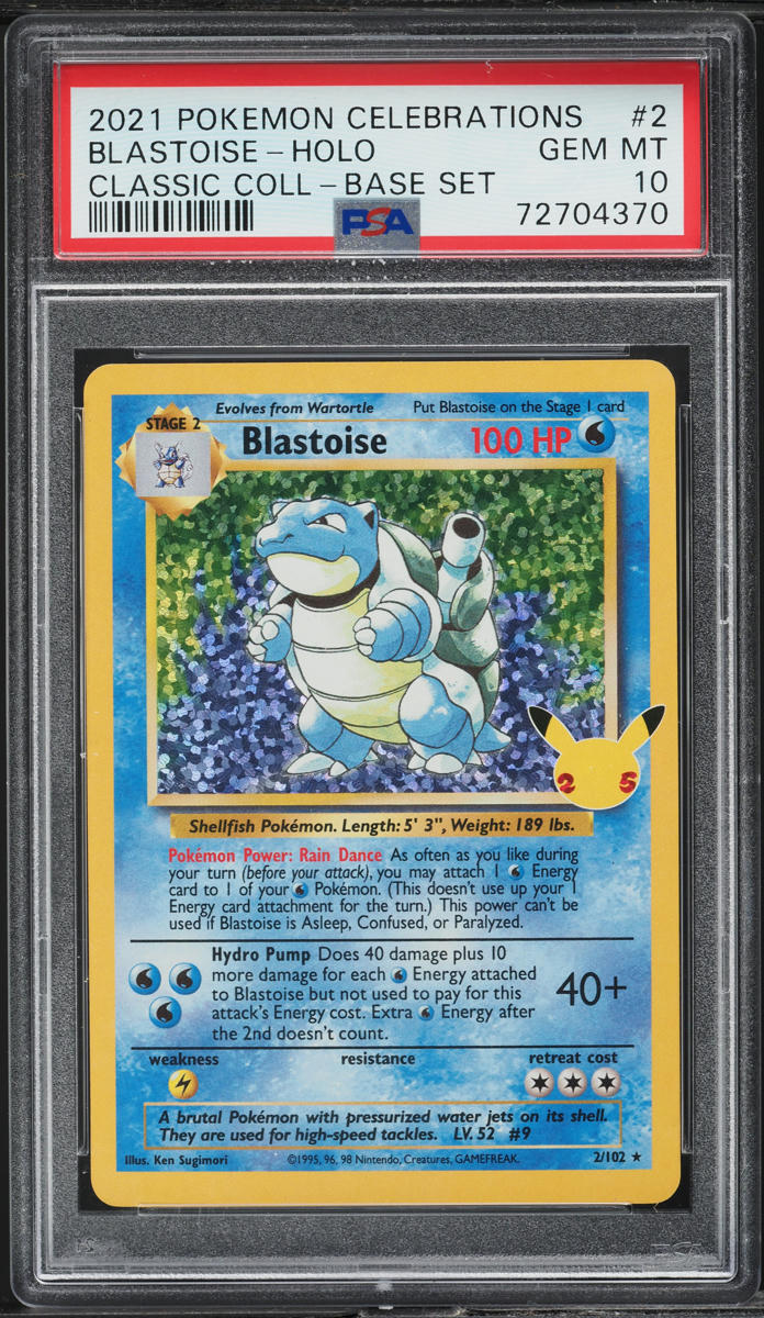 2021 POKEMON SWSH CELEBRATIONS CLASSIC COLLECTION HOLO BLASTOISE #2 PSA 10 GEM MINT