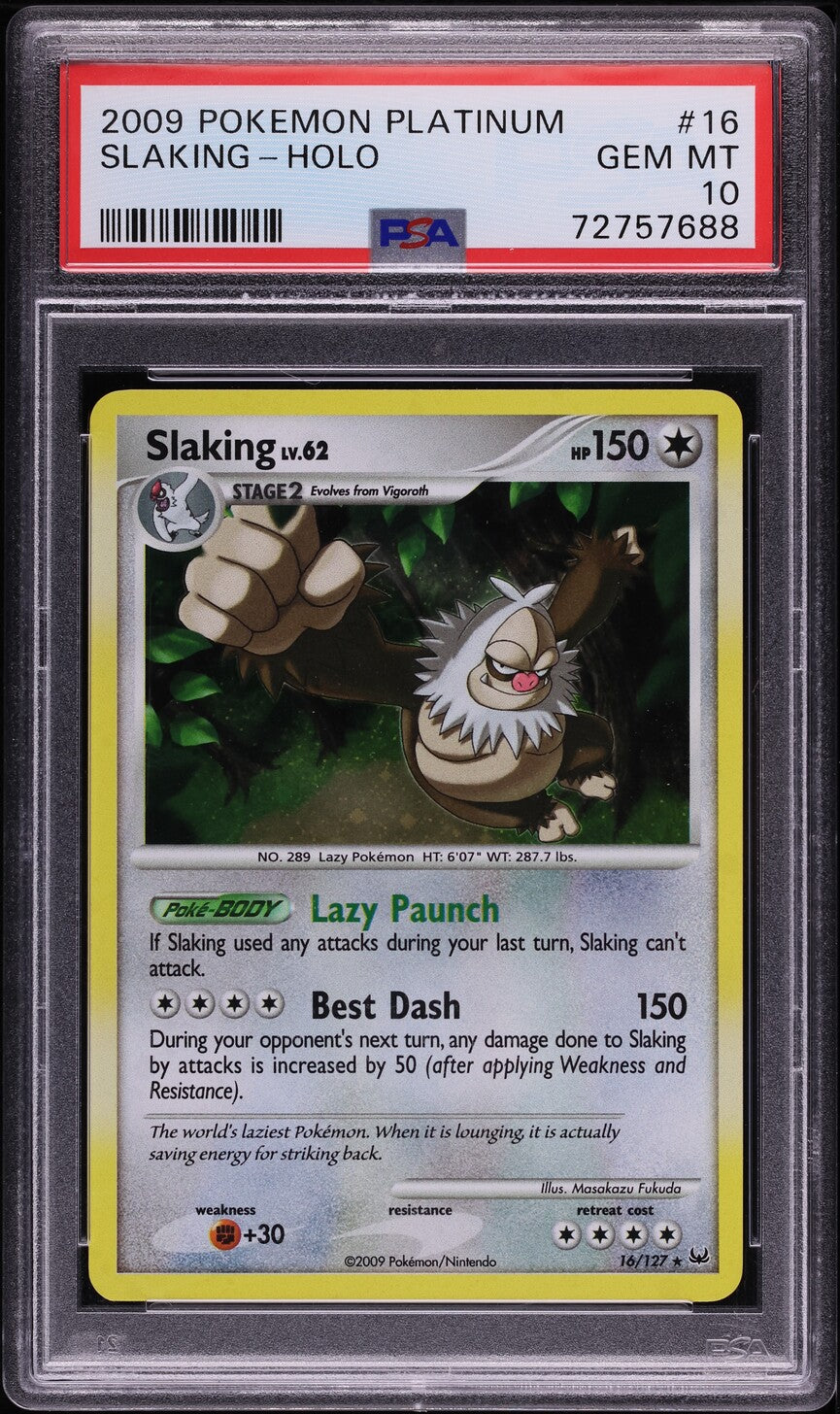 2009 POKEMON PLATINUM HOLO SLAKING #16 PSA 10 GEM MINT