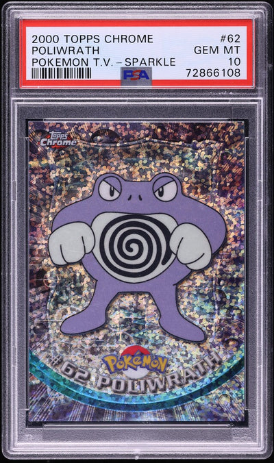 2000 TOPPS CHROME POKEMON SERIES 1 SPARKLE POLIWRATH #62 PSA 10 GEM MINT