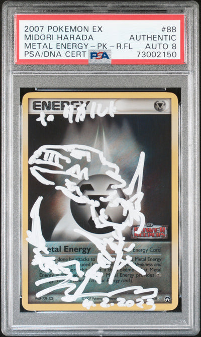 2007 POKEMON EX POWER KEEPERS METAL ENERGY MIDORI HARDA AUTO DNA 8 #88 PSA AUTH