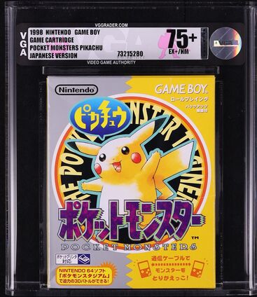1998 POKEMON YELLOW JAPANESE NINTENDO GAME BOY GB VGA 75+ UNOPENED
