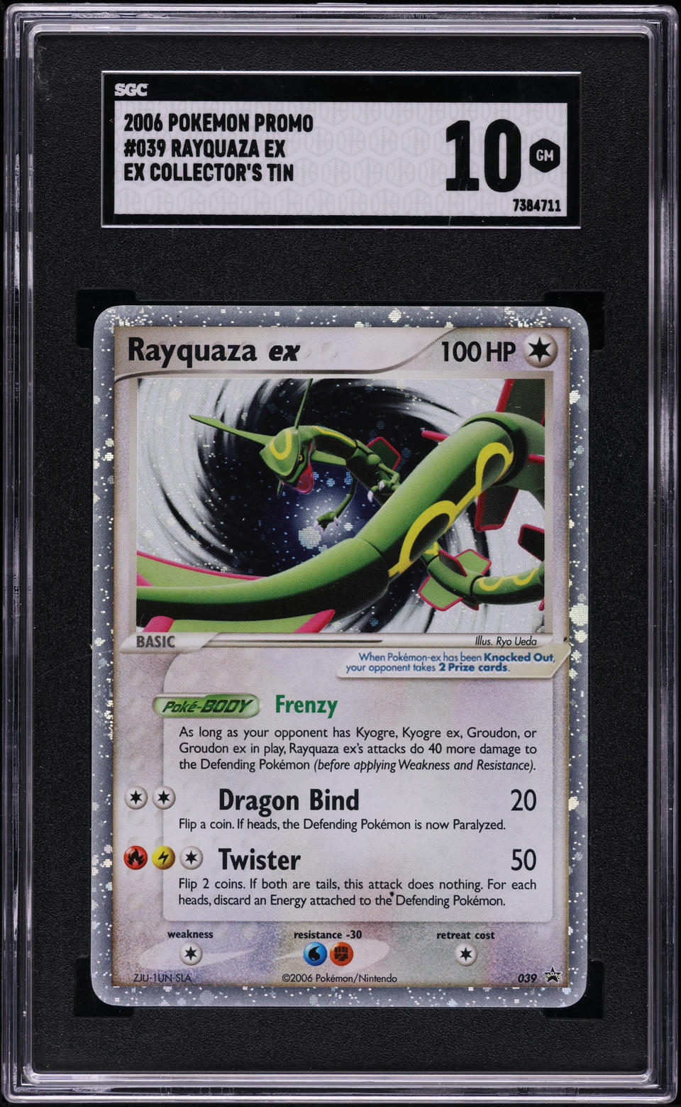 2006 POKEMON BLACK STAR PROMO HOLO RAYQUAZA EX #39 SGC 10