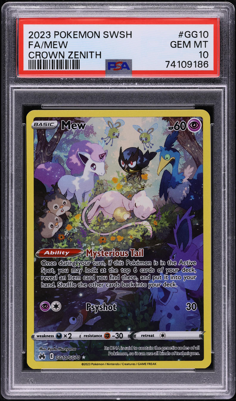 2023 POKEMON SWORD & SHIELD CROWN ZENITH FULL ART MEW #GG10 PSA 10 GEM MINT