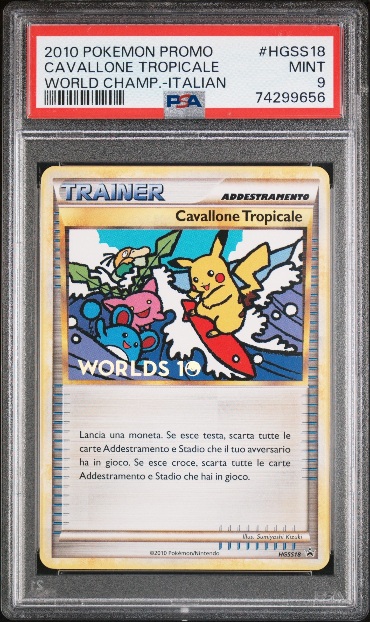 2010 POKEMON ITALIAN WORLD CHAMPIONSHIPS PROMO TROPICAL TIDAL WAVE PSA 9