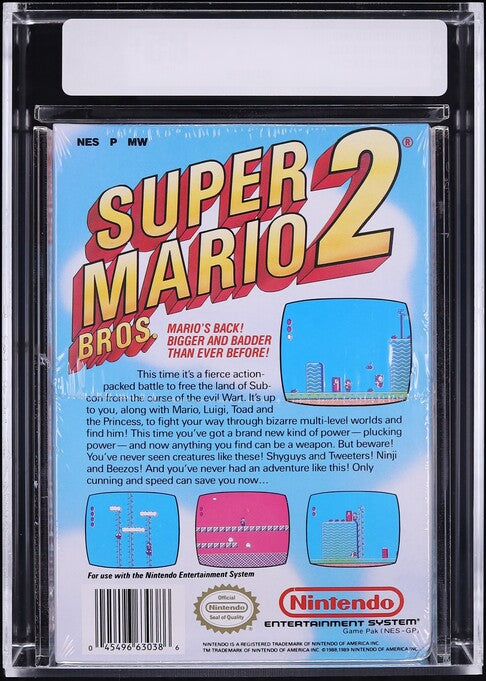 1989 SUPER MARIO BROS 2 NINTENDO NES VGA 85+ SEALED