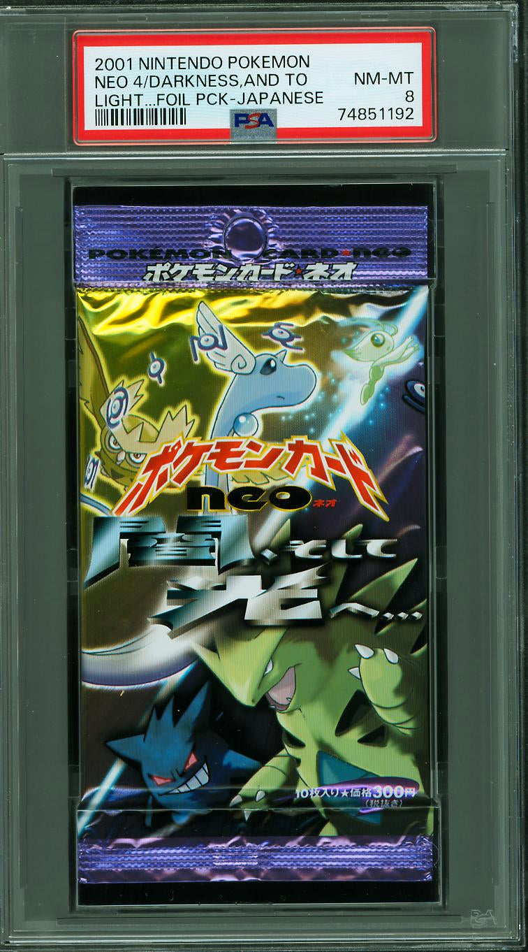 2001 POKEMON JAPANESE NEO 4 BOOSTER PACK PSA 8