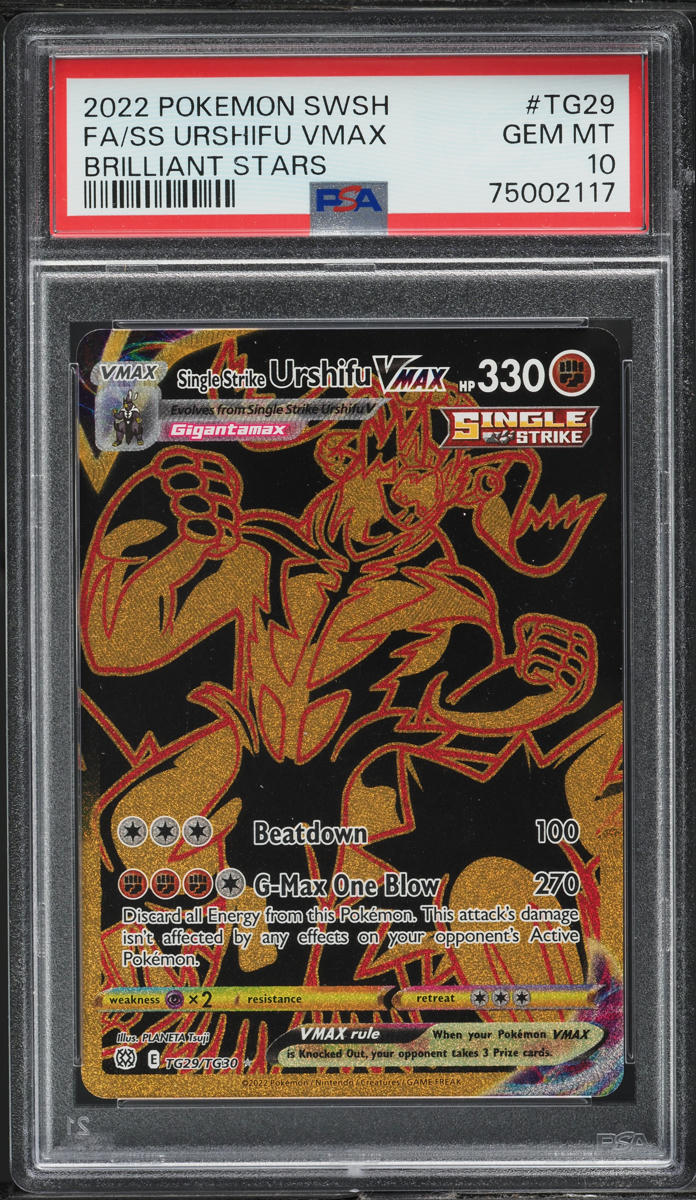 2022 POKEMON SWORD & SHIELD BRILLIANT STARS URSHIFU VMAX #TG29 PSA 10 GEM MINT