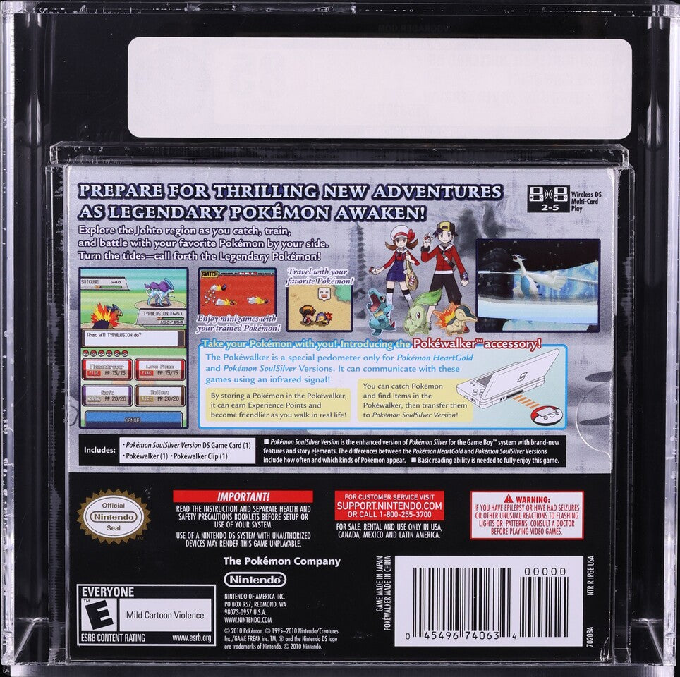 2010 POKEMON SOULSILVER VERSION NINTENDO DS VGA 85 SEALED *INCLUDES POKEWALKER*