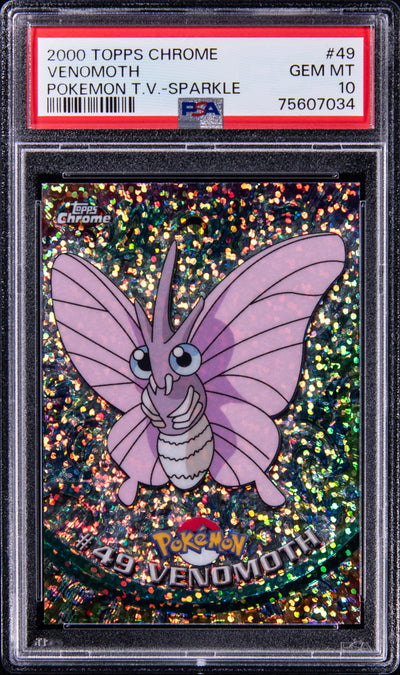 2000 TOPPS CHROME POKEMON SERIES 1 SPARKLE #49 VENOMOTH PSA 10 GEM MINT