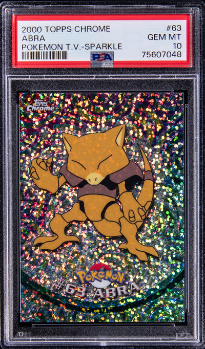 2000 TOPPS CHROME POKEMON SERIES 1 SPARKLE #63 ABRA PSA 10 GEM MINT