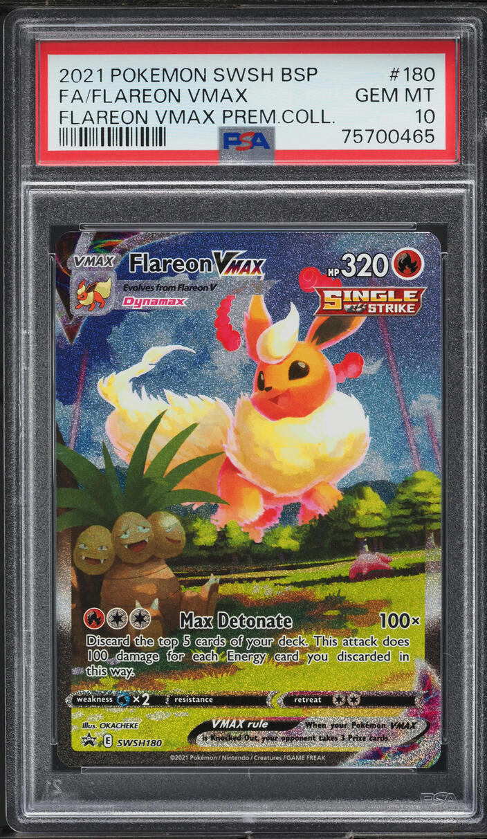 2021 POKEMON SWSH BLACK STAR PROMO ALT ART FLAREON VMAX #180 PSA 10 GEM MINT