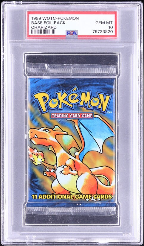 1999 POKEMON BASE SET CHARIZARD BOOSTER PACK PSA 10