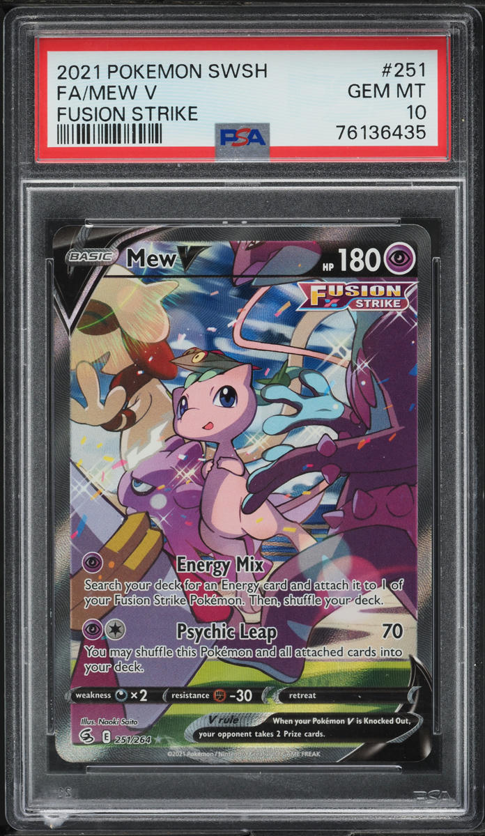 2021 POKEMON SWORD & SHIELD FUSION STRIKE ALT ART MEW V #251 PSA 10 GEM MINT