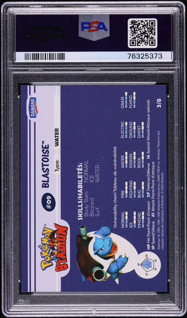 2000 DANONE POKEMON STADIUM TIP SHINY GOLD BLASTOISE #3 PSA 10 GEM MINT