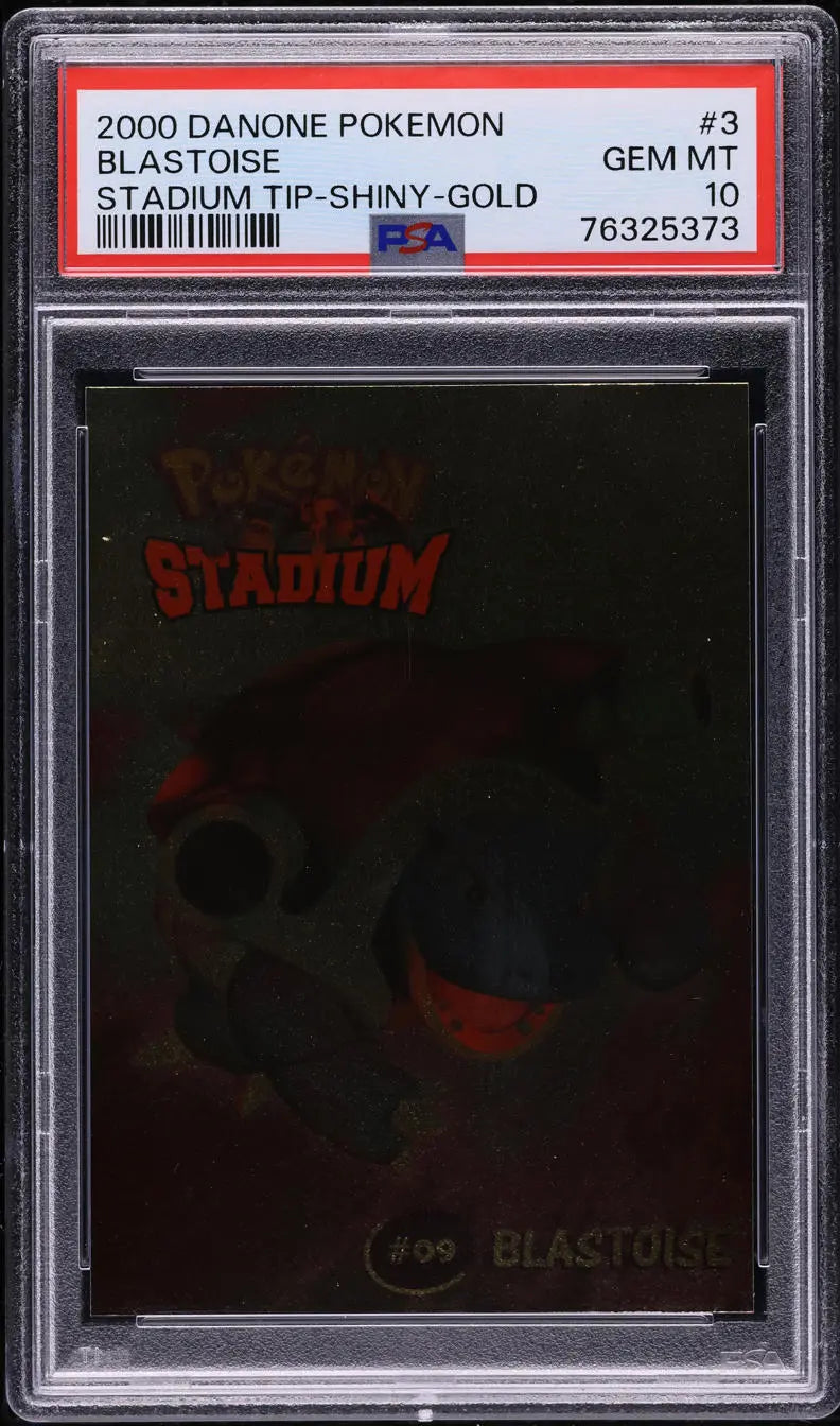 2000 DANONE POKEMON STADIUM TIP SHINY GOLD BLASTOISE #3 PSA 10 GEM MINT