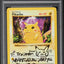 1999 POKEMON BASE SET SHADOWLESS RED CHEEKS PIKACHU #58 ARITA AUTO 9 PSA AUTHENTIC