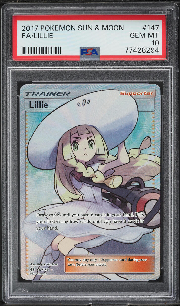 2017 POKEMON SUN & MOON FULL ART LILLIE #147 PSA 10 GEM MINT