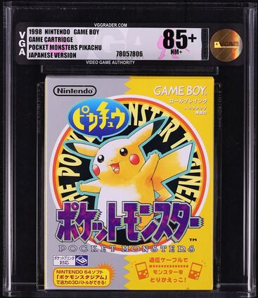 1998 POKEMON YELLOW JAPANESE NINTENDO GAME BOY GB VGA 85+ UNOPENED