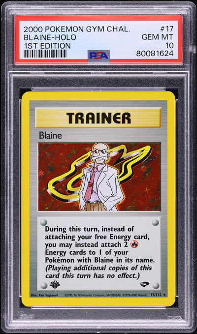 2000 POKEMON GYM CHALLENGE 1ST EDITION HOLO BLAINE #17 PSA 10 GEM MINT