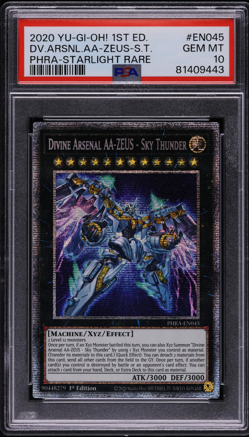 2020 YU-GI-OH! PHANTOM RAGE 1ST EDITION STARLIGHT DIVINE ARSENAL AA-ZEUS SKY THUNDER PSA 10